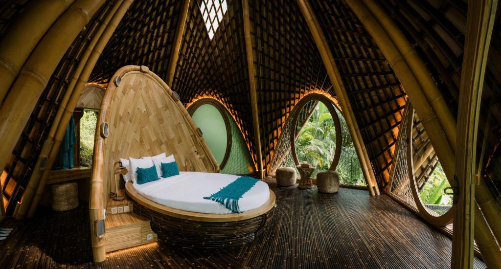 Suenyo Eco Retreat natural bamboo architecture in Tabanan Bali